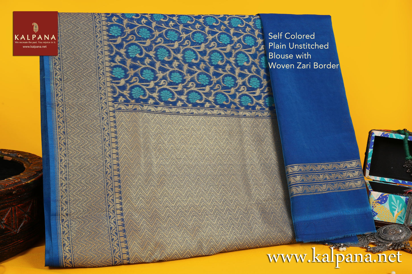 Banarasi Woven Blended Cotton Saree - Kalpana