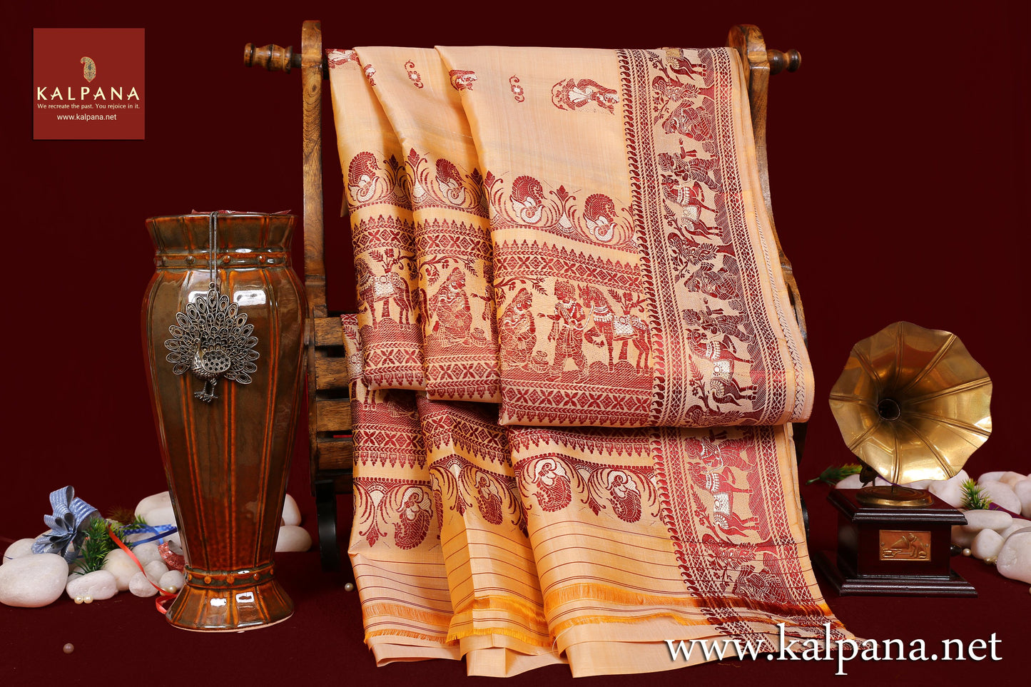 Baluchari Handloom Pure Silk Saree - Kalpana