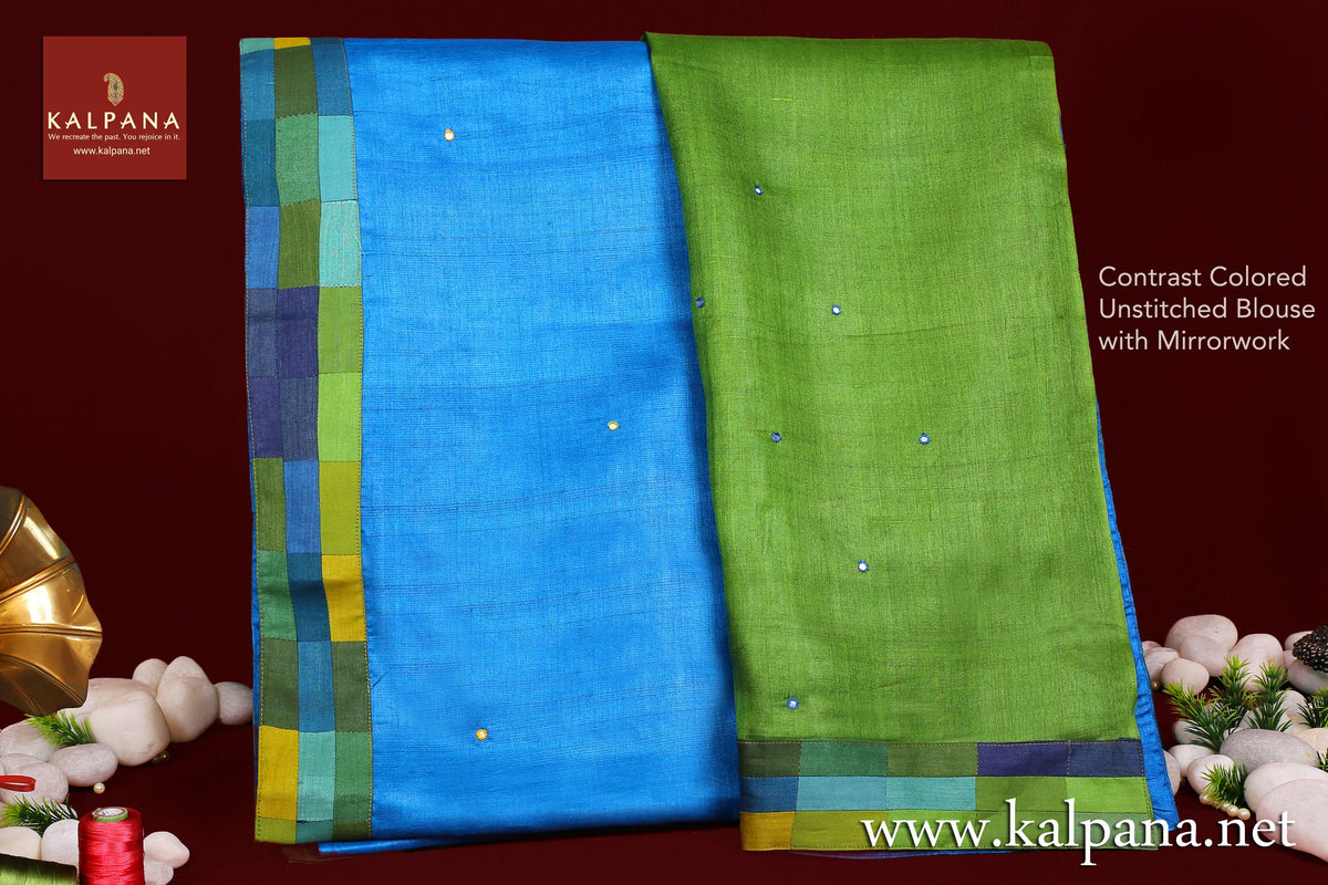 Mirrorwork Embroidery Pure Tussar Saree - Kalpana