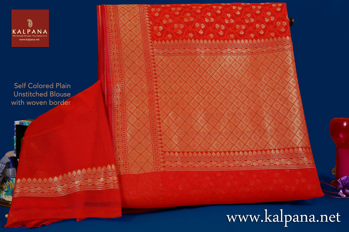 Banarasi Woven Blended Cotton Saree - Kalpana