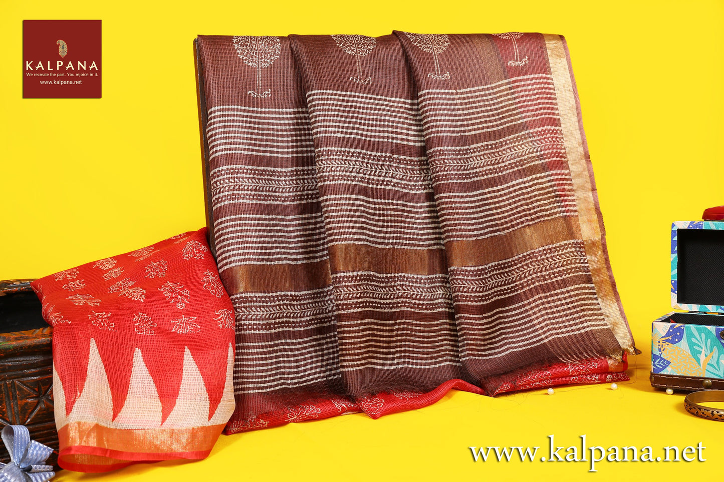 Discharge Printed Pure Silk Kota Saree