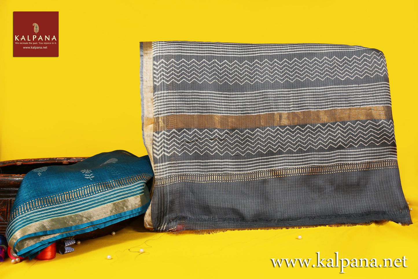 Discharge Printed Pure Silk Kota Saree - Kalpana