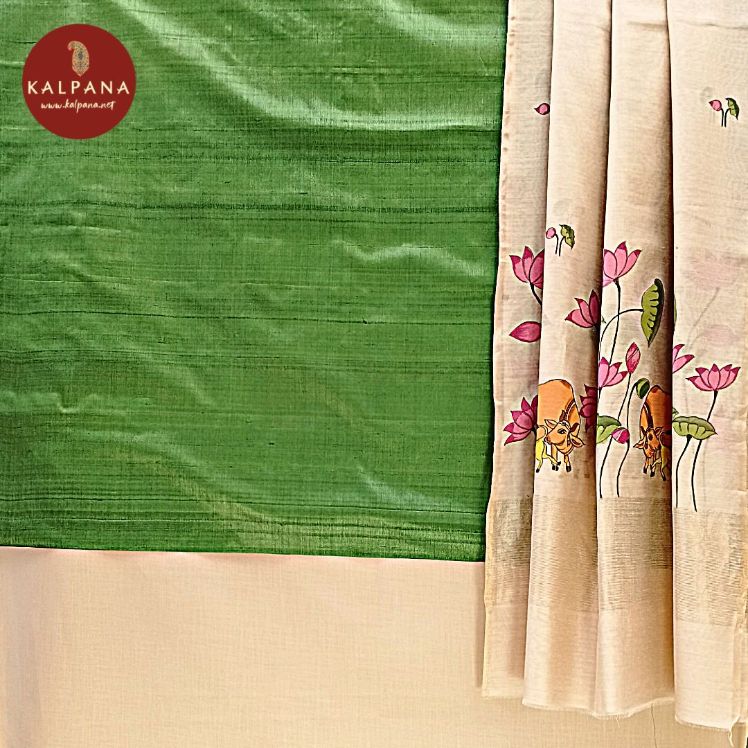 Handloom Pure Tussar Silk Unstitched Suit with All Over Plain Shirt. It comes with Contrast matched Tussar Beige color Hand Painted Floral Munga Silk Dupatta with Zari Border. The Matka Linen Salwar is Tussar Beige. Perfect for Multi Occasion Wear. Recommended for Festive season(s). Dry Clean Only
Shirt Fabric: 2.5 mts
Salwar Fabric: 2.4 mts
Dupatta: 2.4 mts
Country Of Origin:India
Weight: 500 gms