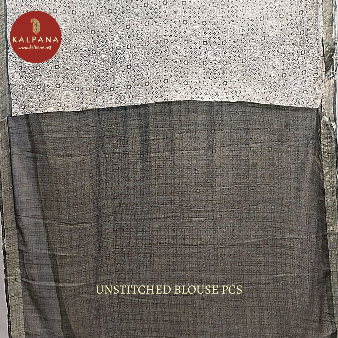 Printed Blended Linen Saree - Kalpana