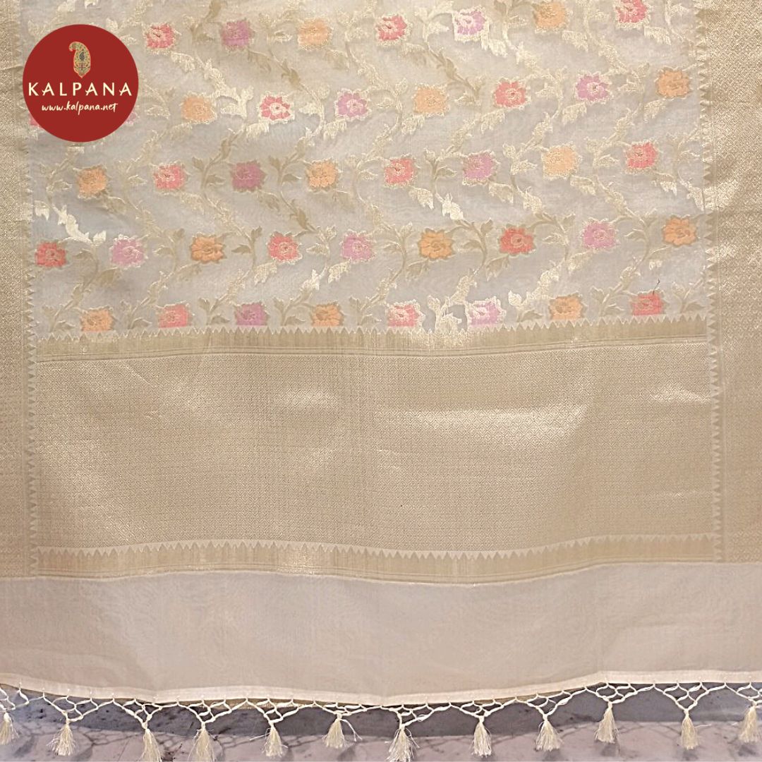 Woven Blended Kora Saree