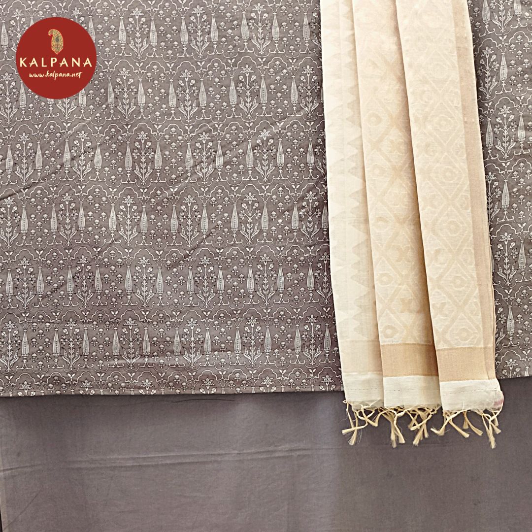 Printed Pure Linen Unstitched Suit with All Over Printed. It comes with Contrast matched Tussar Beige color Weaving Zari Cotton Dupatta with Zari Border. The Cotton Salwar is Gray. Perfect for Multi Occasion Wear. Recommended for Festive season(s). Dry Clean Only
Shirt Fabric: 2.5 mts
Salwar Fabric: 2.4 mts
Dupatta: 2.4 mts
Country Of Origin:India
Weight: 500 gms