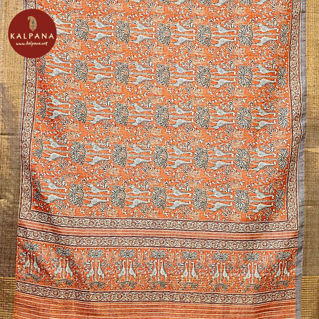 Printed Blended Tussar Silk Saree