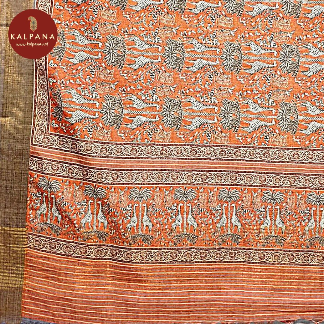 Printed Blended Tussar Silk Saree