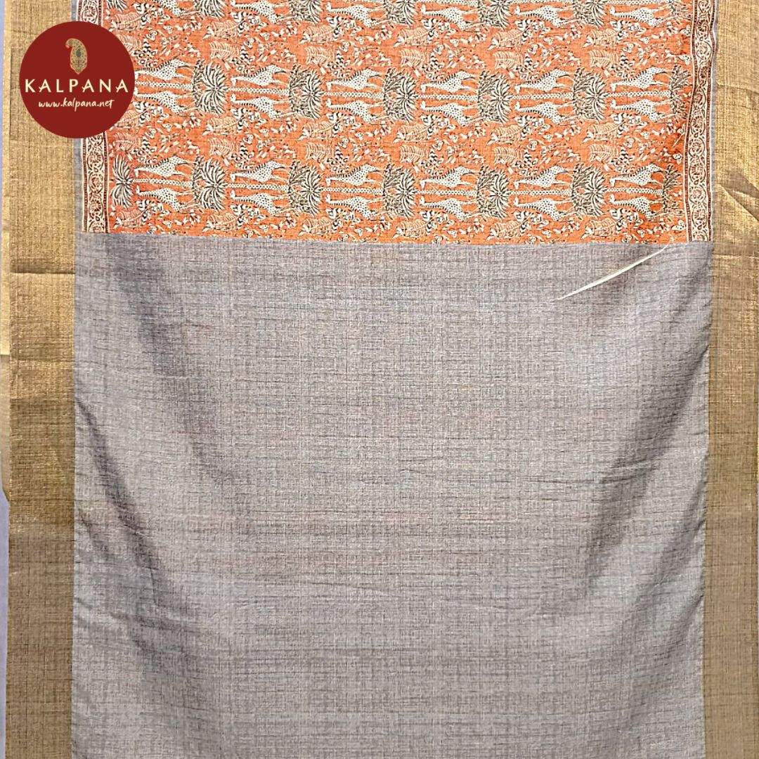 Printed Blended Tussar Silk Saree - Kalpana