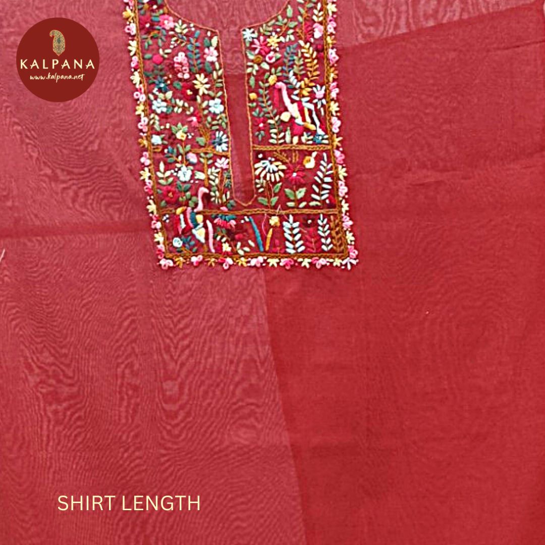 Hand Embroidery Blended SICO Cotton Unstitched Suit