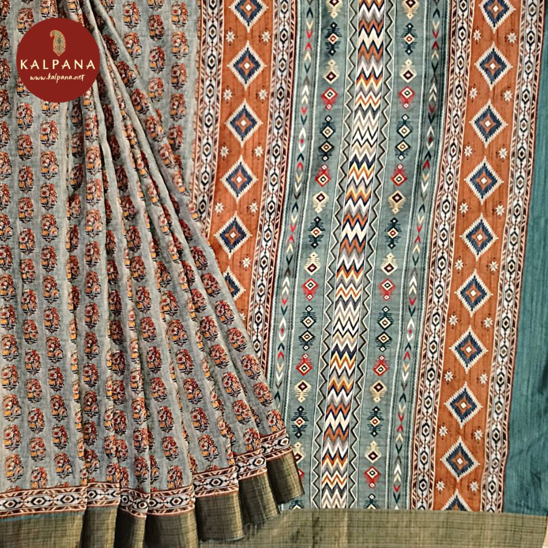 Pickle Green Printed Blended Tussar Silk Saree with Zari Border.The Self colored Printed Unstitched Blouse has Zari Border Perfect for Multi Occasion Wear in Festive season(s). Dry Clean Only.
Saree 5.4 mts
Blouse 0.8 mts
Country Of Origin:India
Weight: 500 gms