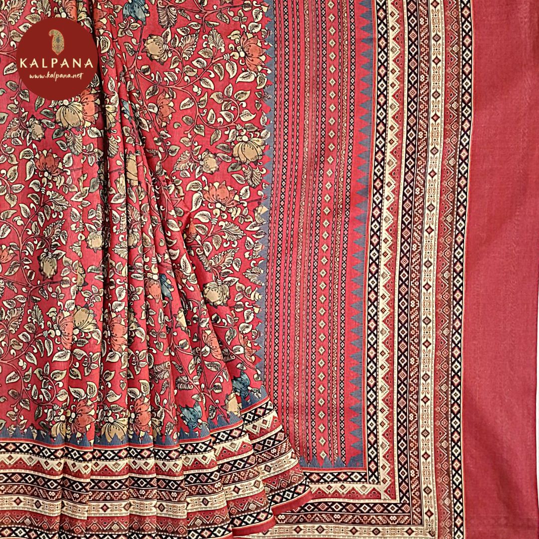 Maroon Red Printed Blended Tussar Silk Saree with Printed Border.The Self colored Printed Unstitched Blouse has Printed Border Perfect for Multi Occasion Wear in Festive season(s). Dry Clean Only.
Saree 5.4 mts
Blouse 0.8 mts
Country Of Origin:India
Weight: 500 gms