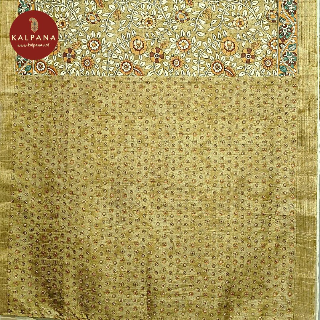 Printed Blended Tussar Silk Saree - Kalpana