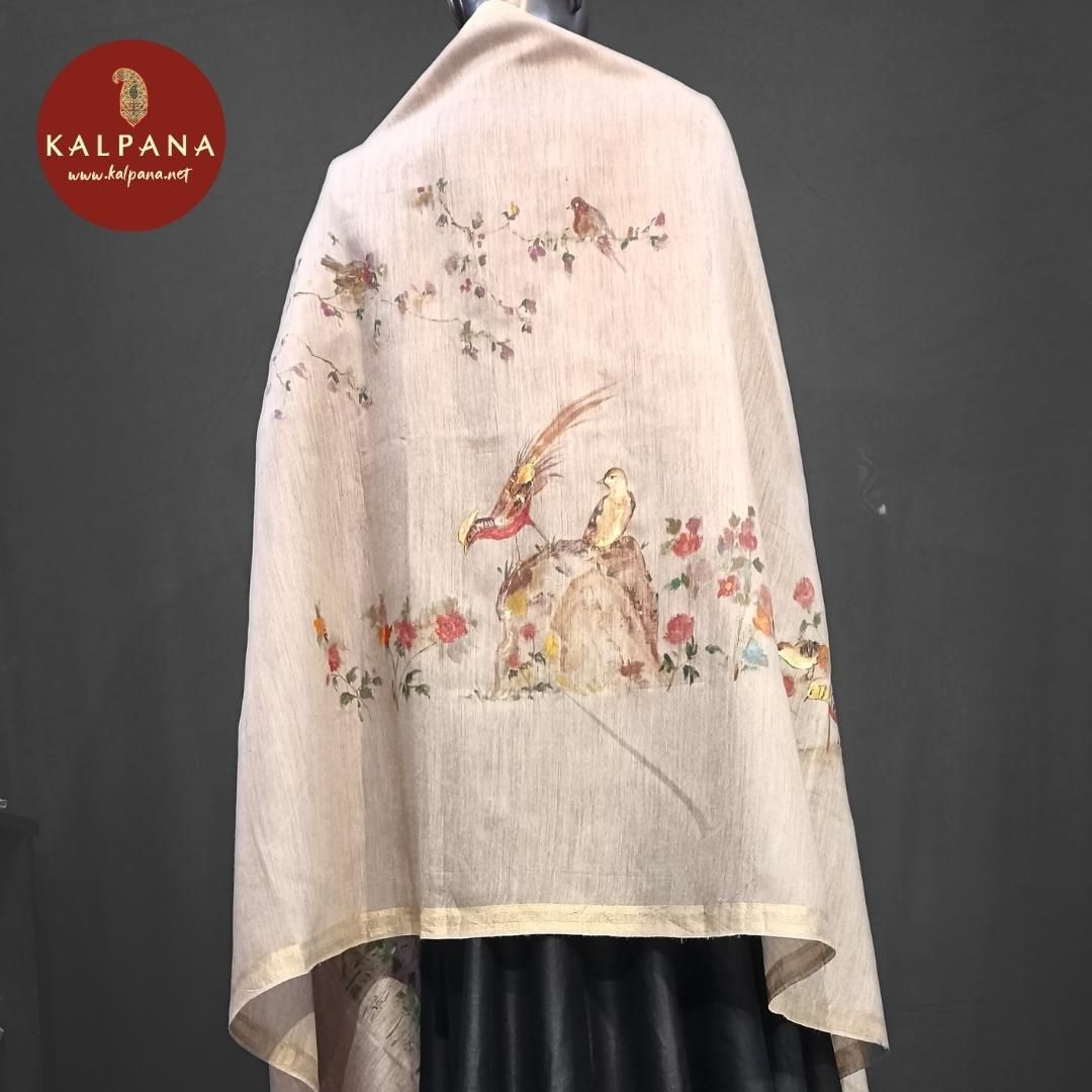 Grey Hand Painted Pure Munga Silk Dupatta with Woven Zari Border. The Palla is Woven Zari. Perfect for Semi Formal Wear in All season(s). Dry Clean Only.
Length: 2.4 mts
Country Of Origin:India
Weight: 200 gms