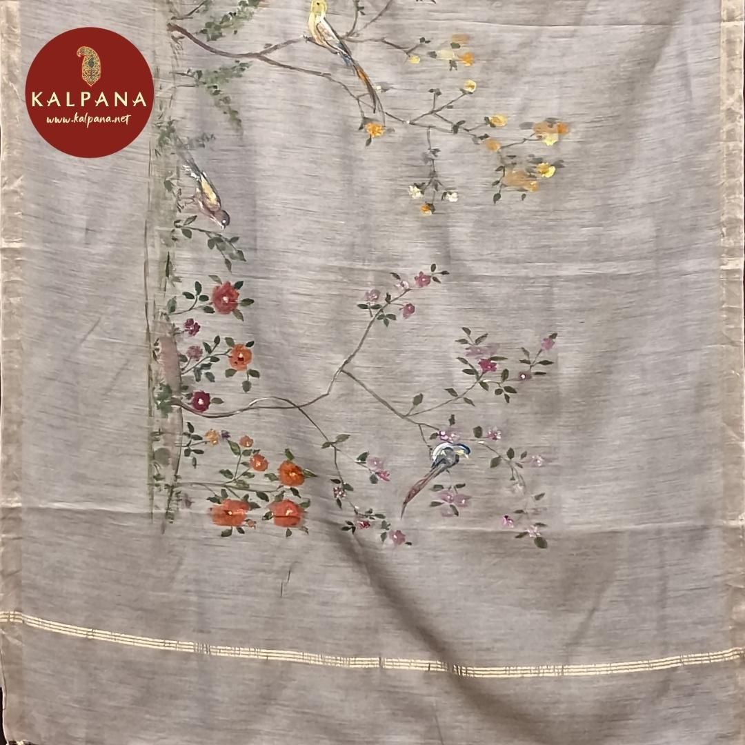 Hand Painted Pure Munga Silk Dupatta