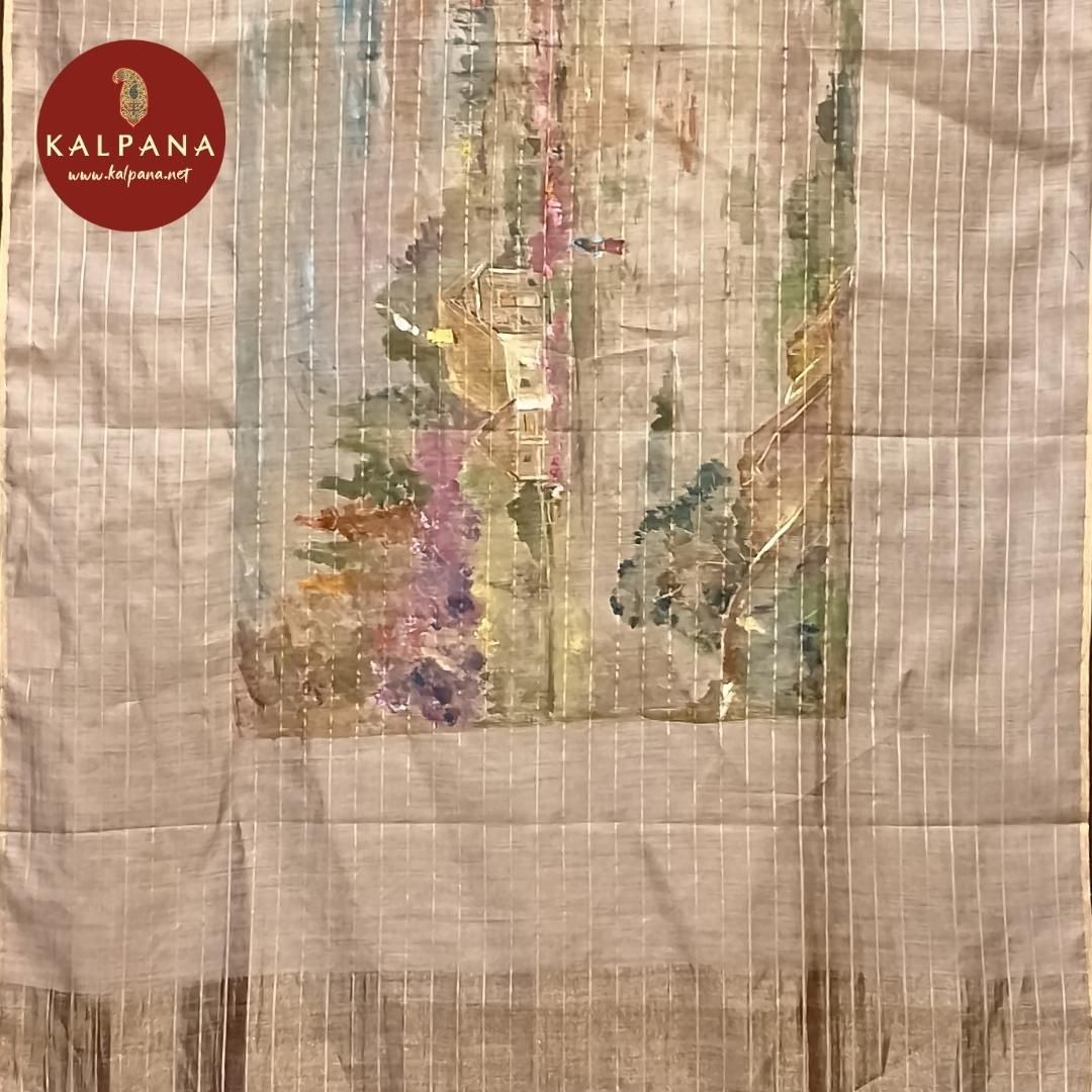 Hand Painted Pure Munga Silk Dupatta - Kalpana
