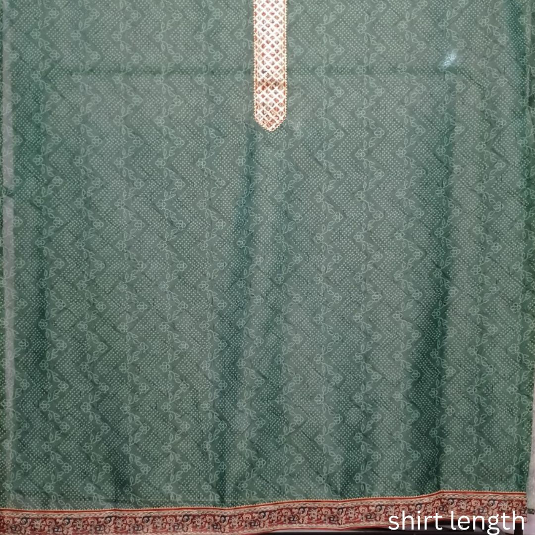 Bandhani Printed Blended SICO Cotton Unstitched Suit