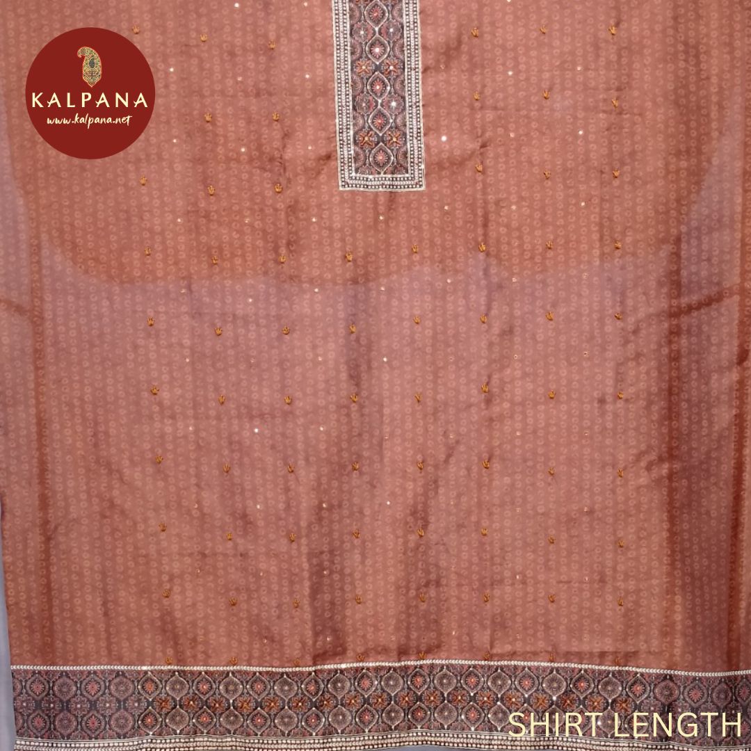 Mirrorwork Hand Embroidery Blended SICO Cotton Unstitched Suit