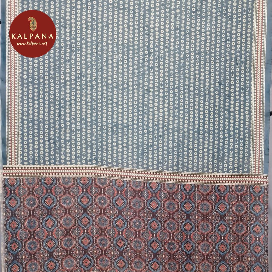 Mirrorwork Hand Embroidery Blended SICO Cotton Unstitched Suit - Kalpana