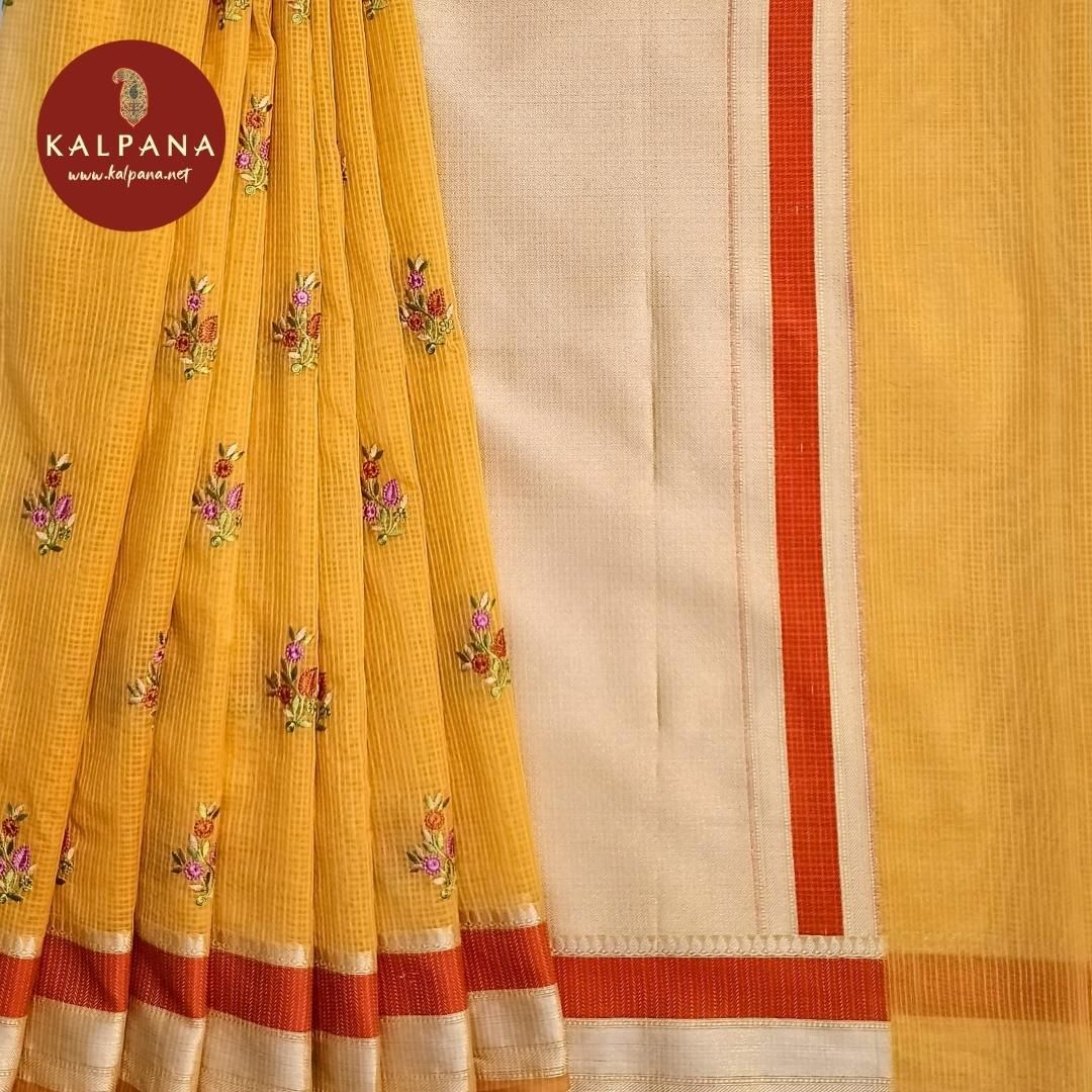 Orange Benarasi Embroidery Blended Cotton Saree with Woven Zari Border. The Palla is Woven Tissue. The Self colored Unstitched Tissue Blouse has Perfect for Semi Formal Wear in Summer season(s). Dry Clean Only.
Saree 5.4 mts
Blouse 0.8 mts
Country Of Origin:India
Weight: 500 gms