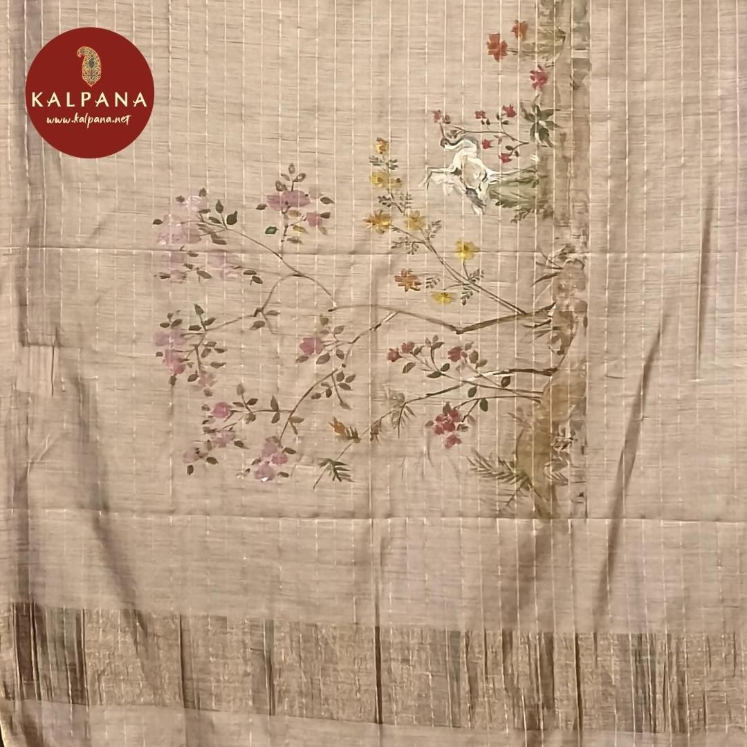 Hand Painted Pure Munga Silk Dupatta - Kalpana