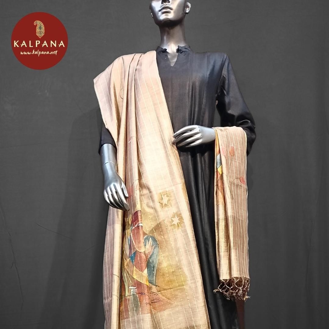 Hand Painted Pure Munga Silk Dupatta