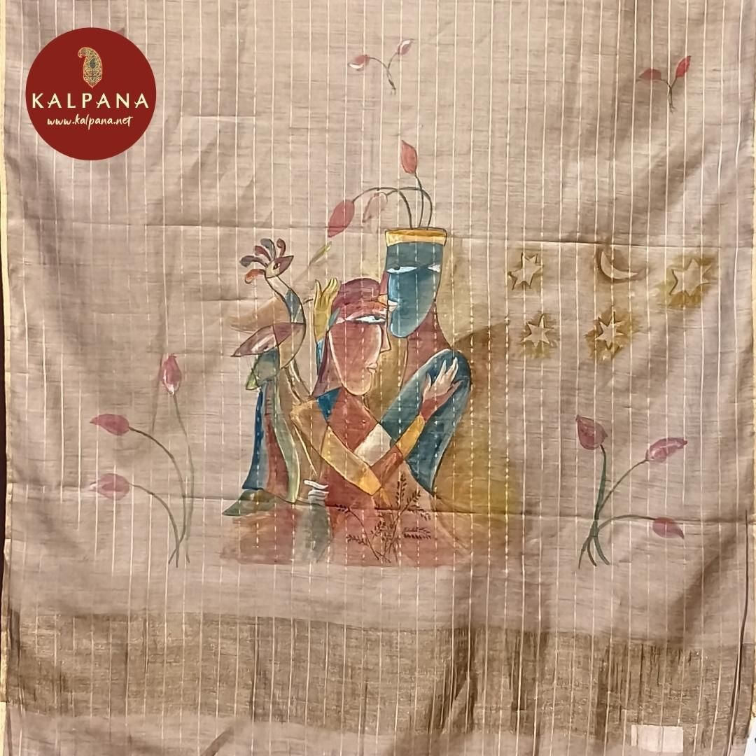Hand Painted Pure Munga Silk Dupatta - Kalpana