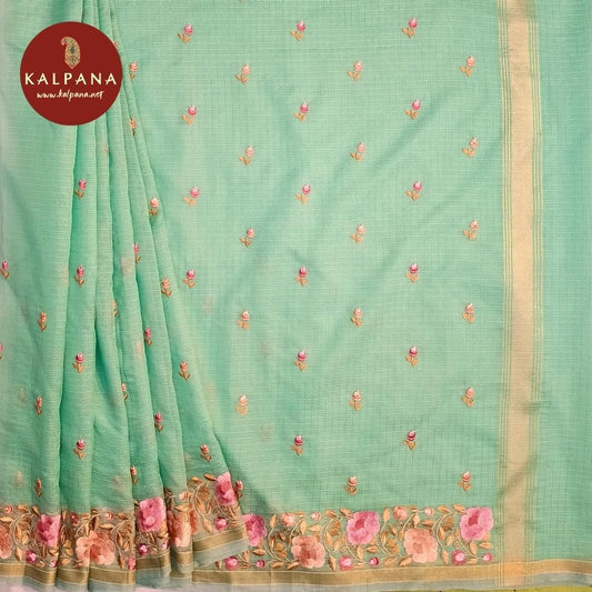 LightGreen Embroidery Blended SICO Cotton Saree with Zari Border. The Palla is Zari. The Self colored Plain Unstitched Blouse has Zari Border Perfect for Semi Formal Wear in Summer season(s). Dry Clean Only.
Saree 5.4 mts
Blouse 0.8 mts
Country Of Origin:India
Weight: 500 gms