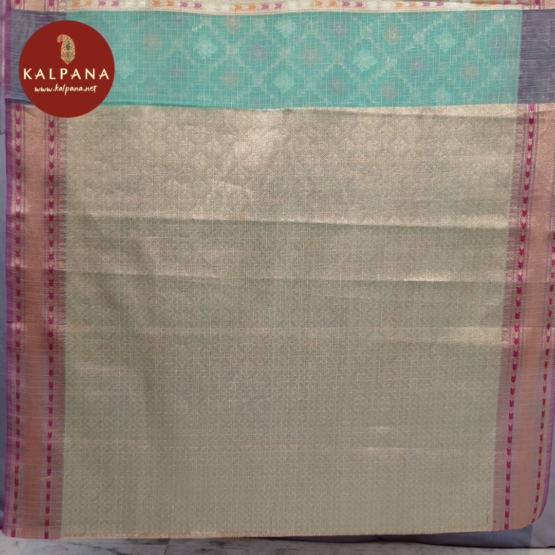 Banarasi Woven Blended SICO Cotton Saree - Kalpana