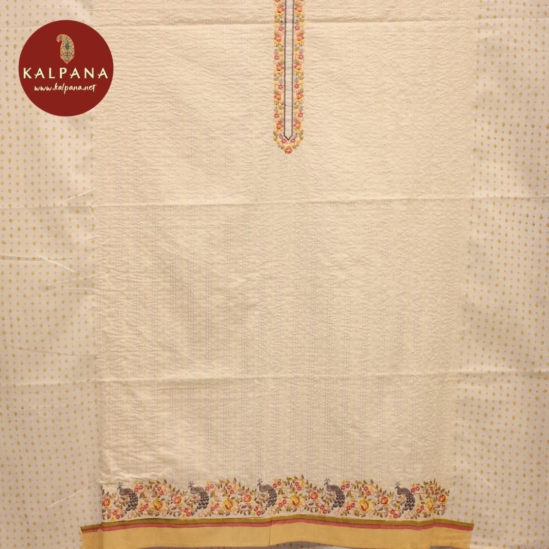 Resham Work Machine Work Pure Cotton Unstitched Suit