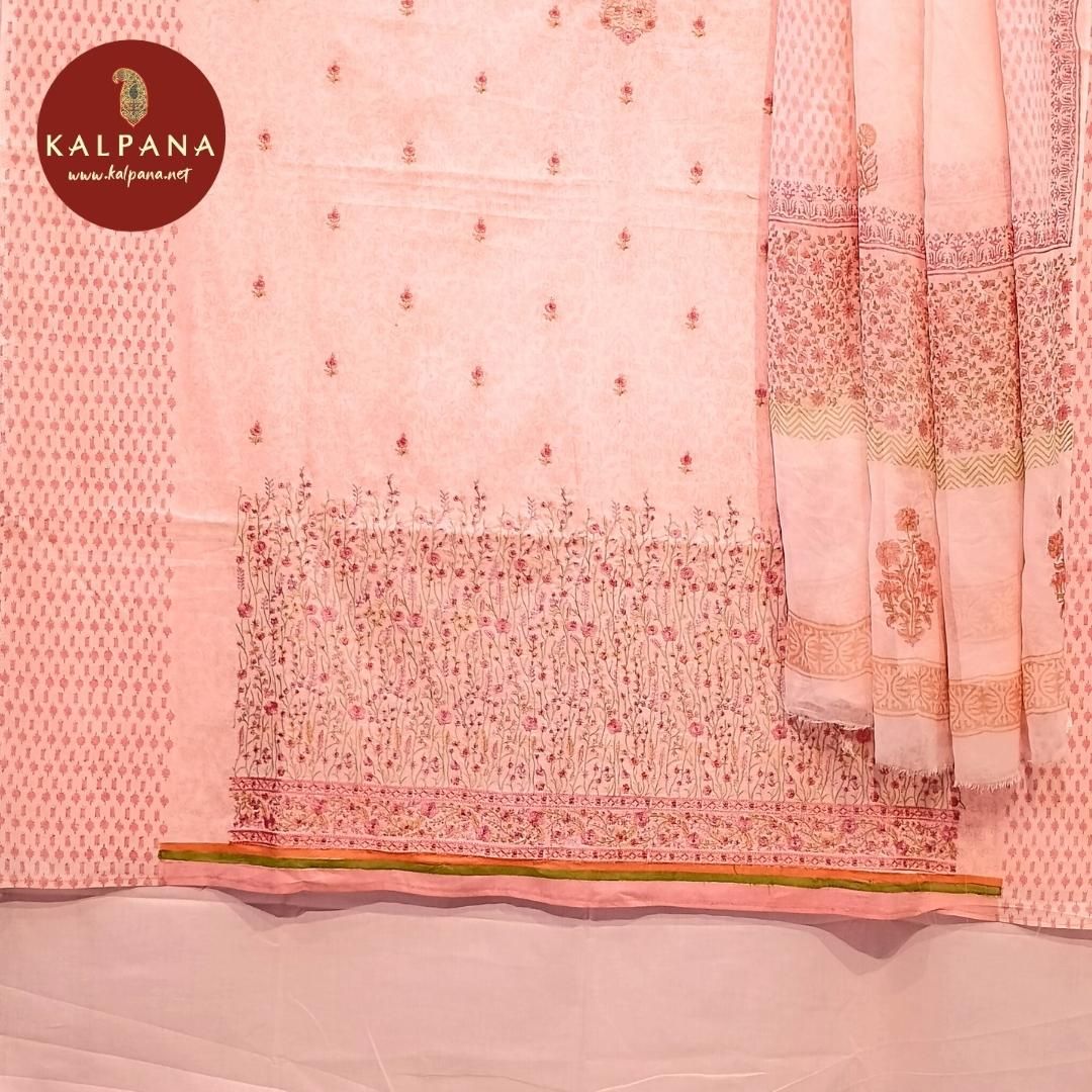 Shirt: Rose Pink Coloured Resham work Embroidery Pure Cotton Unstitched Suit with All Over Jaal and Embroidered Border..
Dupatta: Self Matched Rose Pink Color Printed Cotton Dupatta with Printed Border.
Salwar: Rose Pink Cotton.
Perfect for Semi Formal Wear.
Recommended for Summer season(s). Dry Clean Only
Shirt Fabric: 2.5 mts
Salwar Fabric: 2.4 mts
Dupatta: 2.4 mts
Country Of Origin:India
Weight: 450 gms