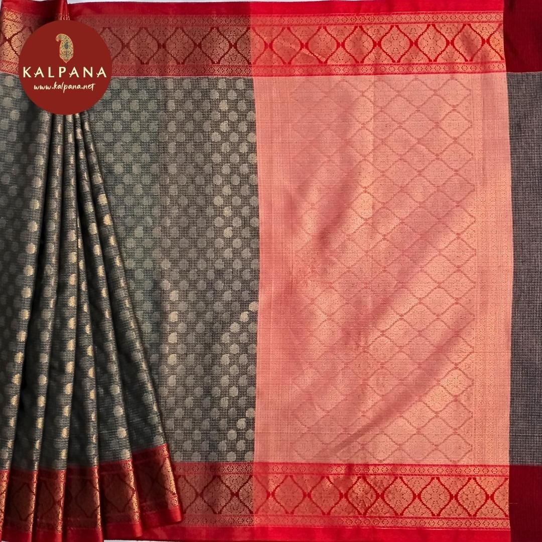 Grey Benarasi Woven Blended Silk Kota Saree with Woven Zari Border. The Palla is Woven Zari. The Contrast colored Plain Unstitched Blouse with woven border has Woven Border Perfect for Semi Formal Wear in Summer season(s). Dry Clean Only.
Saree 5.4 mts
Blouse 0.8 mts
Country Of Origin:India
Weight: 500 gms