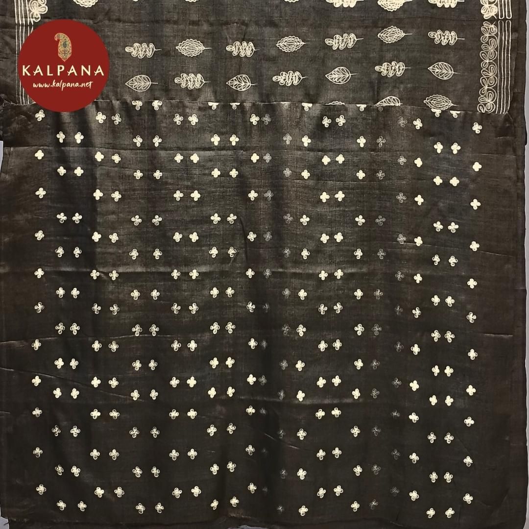 Shibori Printed Pure Tussar Silk Saree