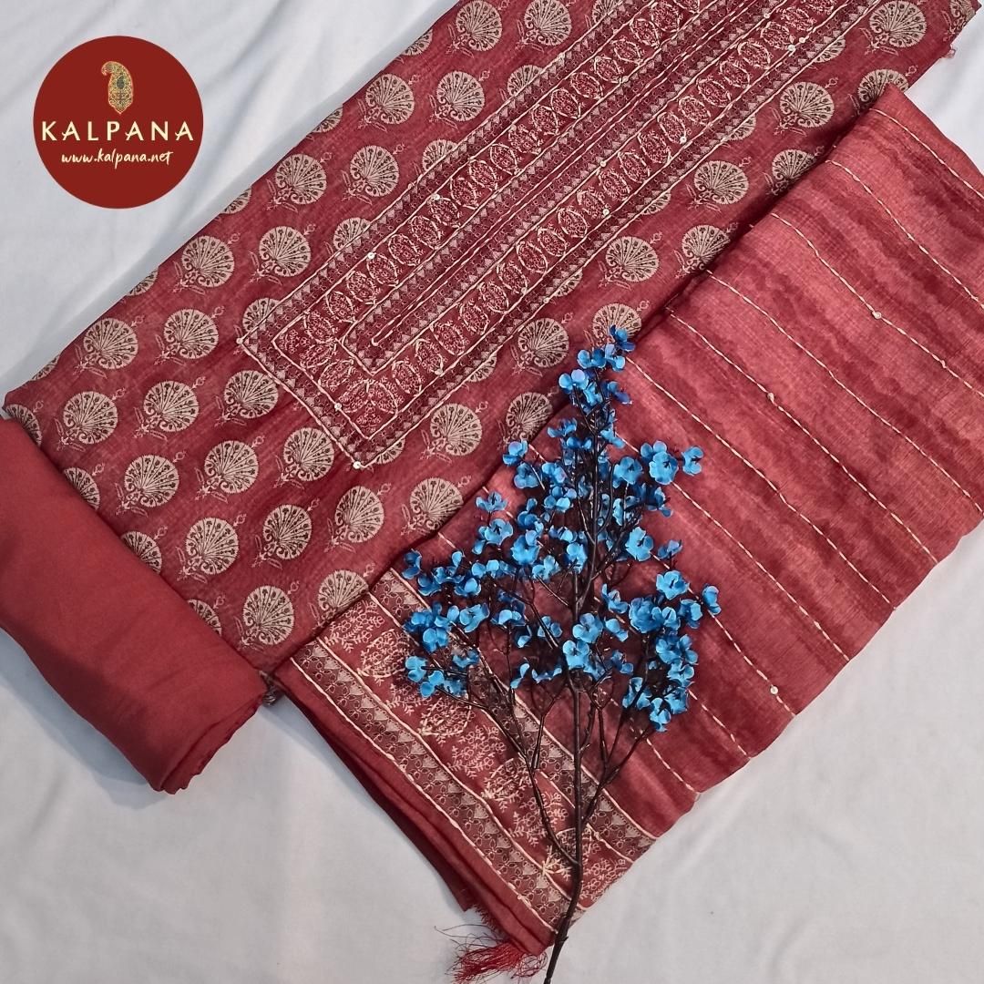 Shirt: Red Coloured Embroidery SICO Cotton Unstitched Suit.
Dupatta: Red Color Printed SICO Cotton Border.
Bottom: Red SICO Cotton Bottom.
Perfect for Semi,Formal,Wear.
Recommended for winter season(s). Dry Clean Only
Shirt Fabric: 2.5 mts
Salwar Fabric: 2.4 mts
Dupatta: 2.4 mts
Country Of Origin:India
Weight: 500 gms