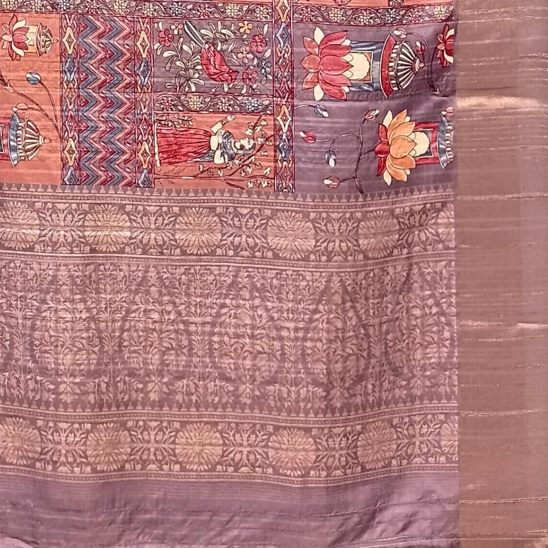 Printed Blended Tussar Silk Saree