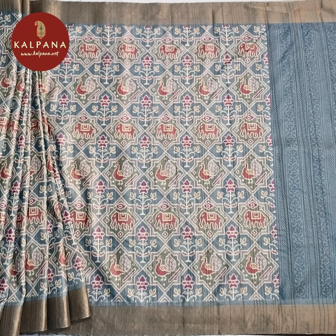 Printed Blended Tussar Silk Saree