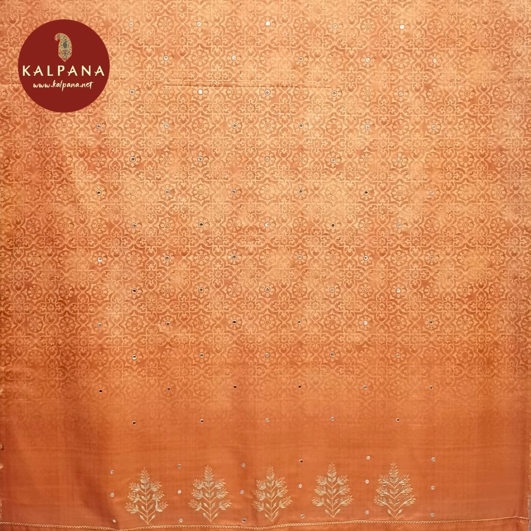 Embroidery Blended Tussar Unstitched Suit