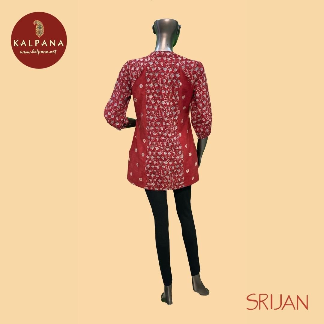 Ajrakh Princess Line Pure Cotton Top - Kalpana