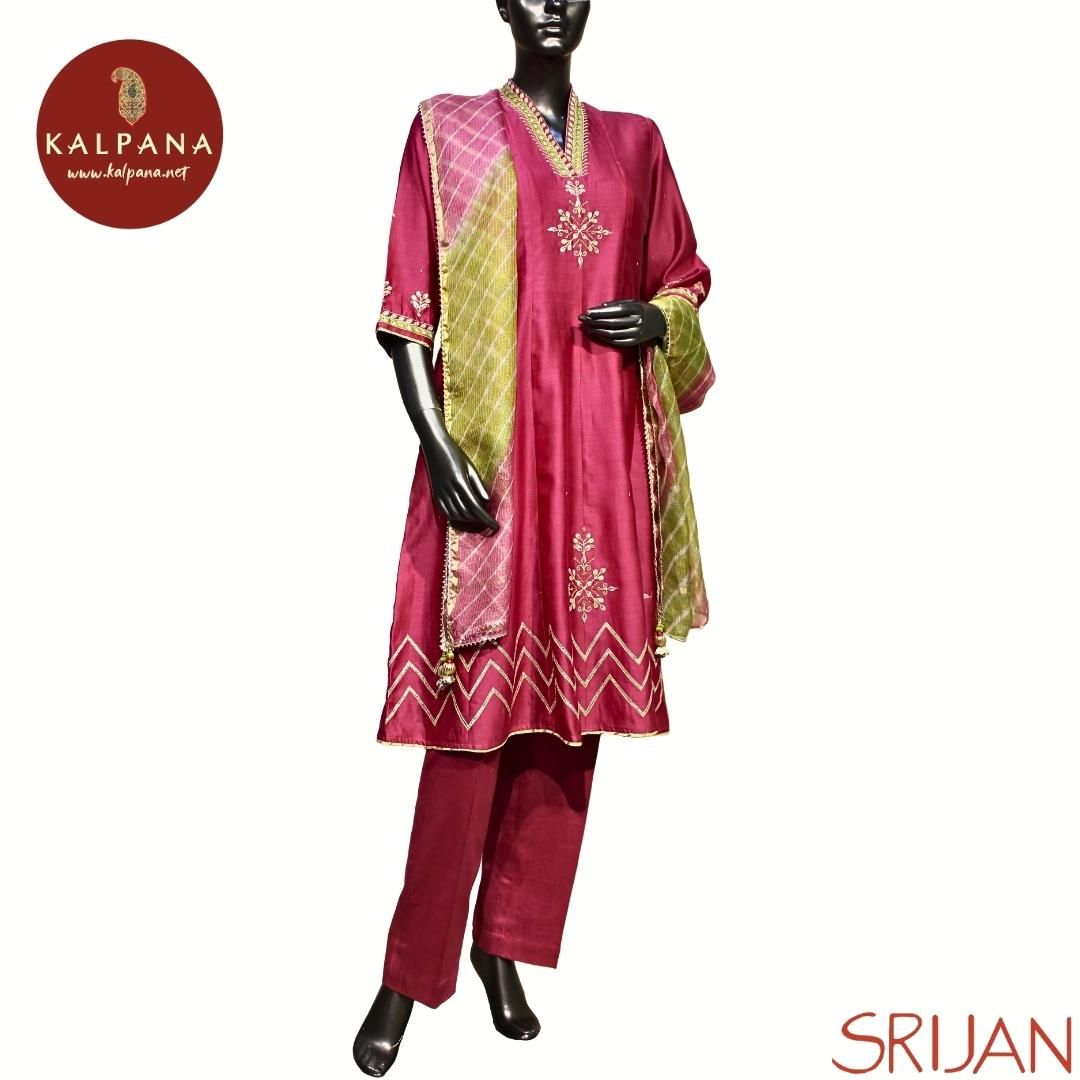 Gota Patti Small Kalidaar Pure Chanderi Salwar Kameez