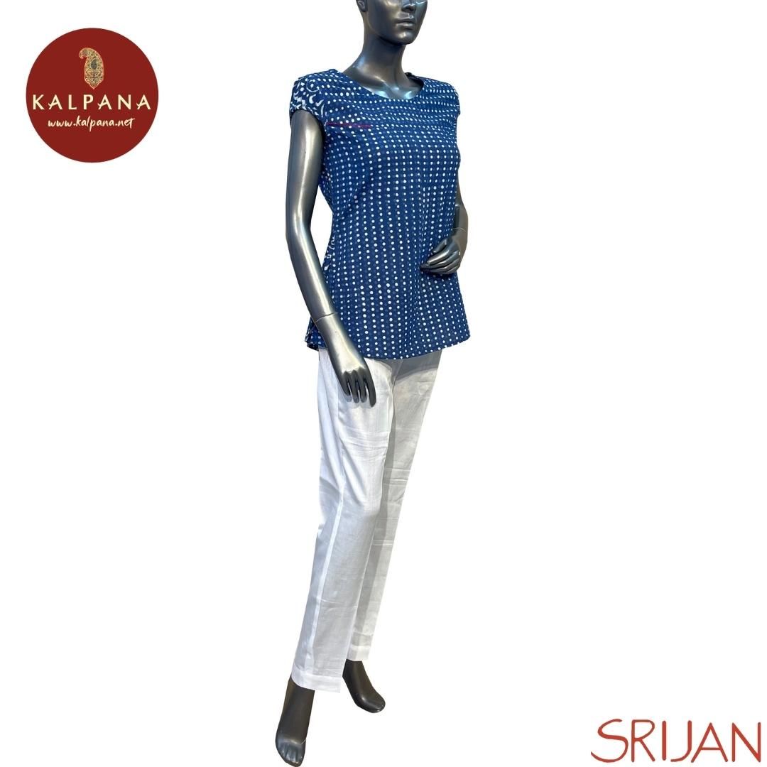 Indigo A Line Pure Cotton Top