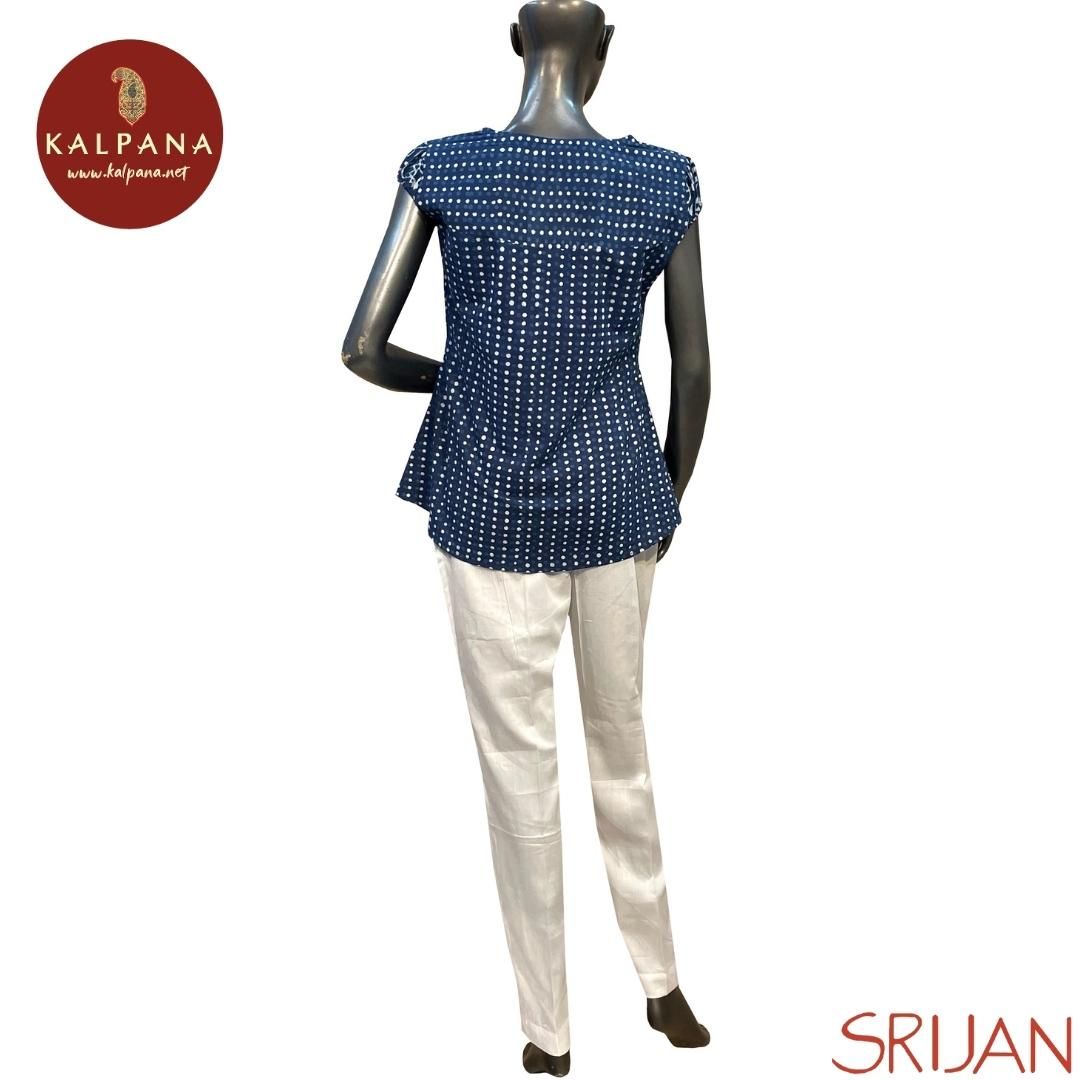 Indigo A Line Pure Cotton Top