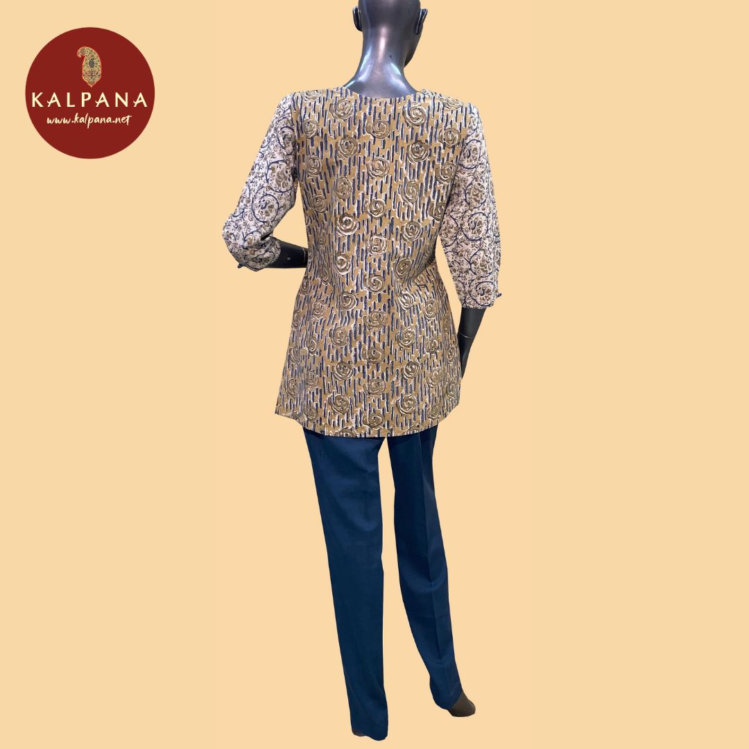 Kalamkari Short A Line Pure Cotton Top - Kalpana