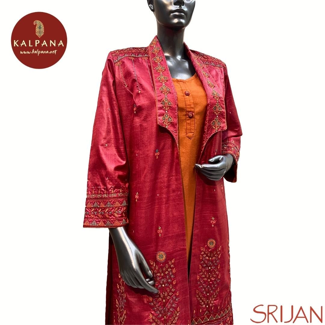 Madhubani Jacket with In Shirt Pure Tussar Salwar Kameez