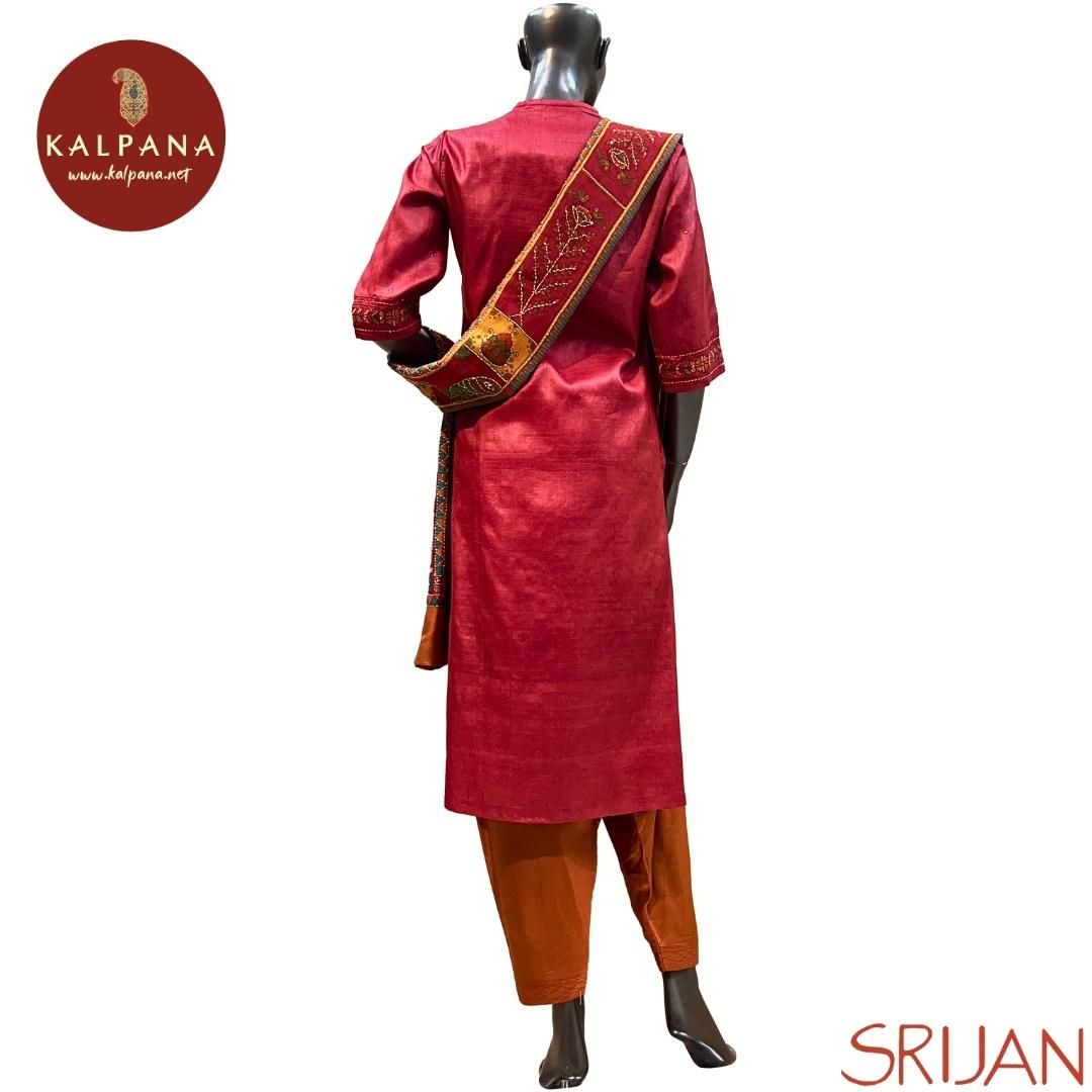 Madhubani A Line Pure Tussar Salwar Kameez