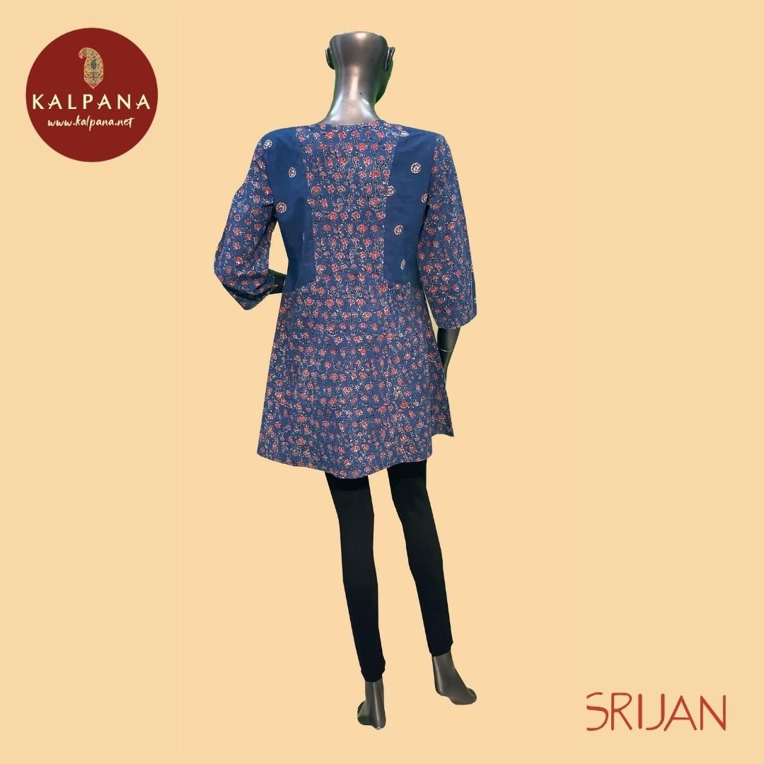 Ajrakh Small Kalidaar Pure Cotton Top - Kalpana