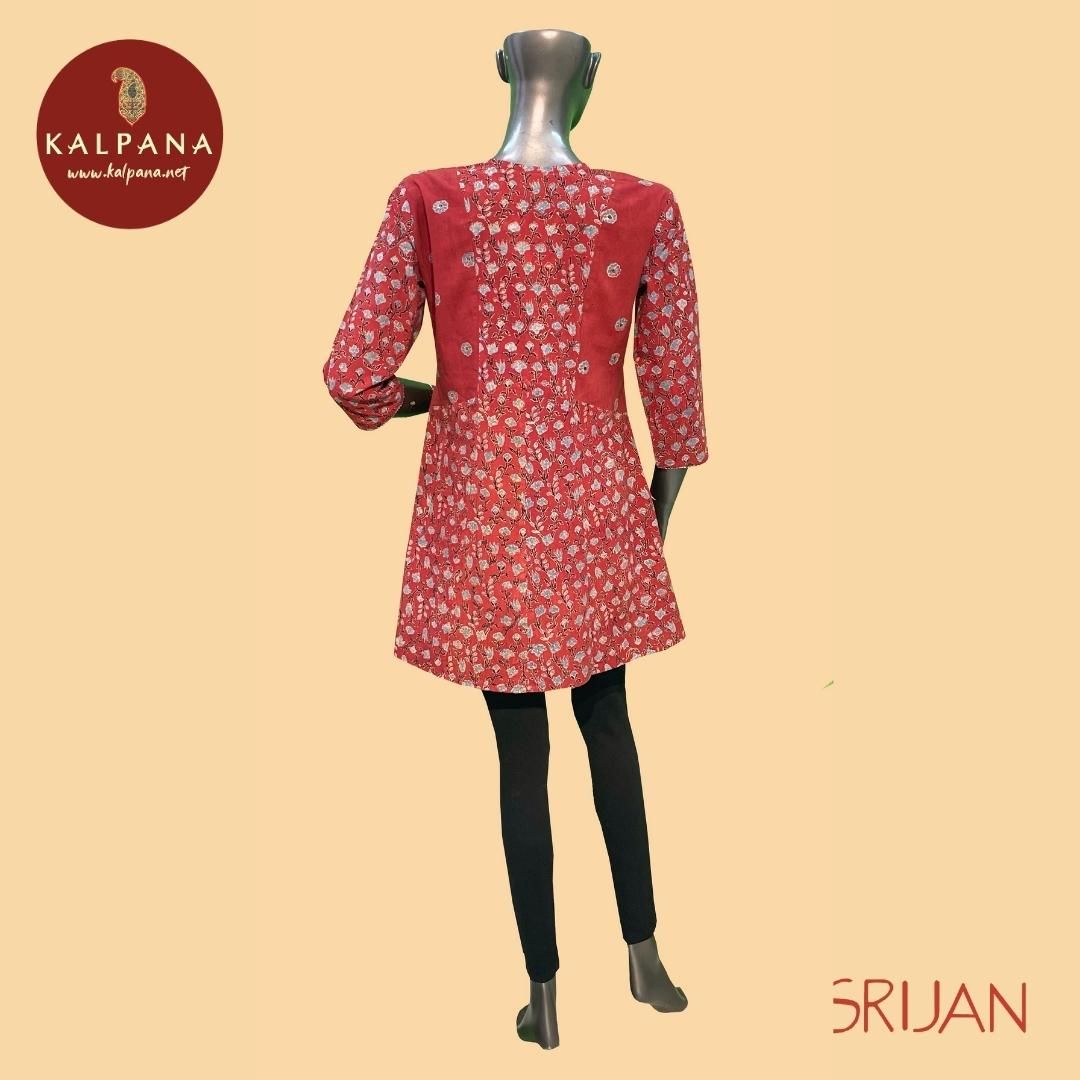Ajrakh Small Kalidaar Pure Cotton Top - Kalpana