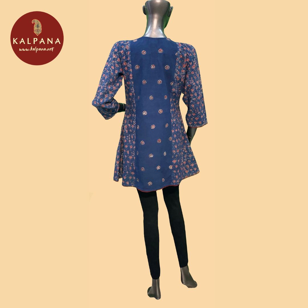 Ajrakh Small Kalidaar Pure Cotton Top - Kalpana
