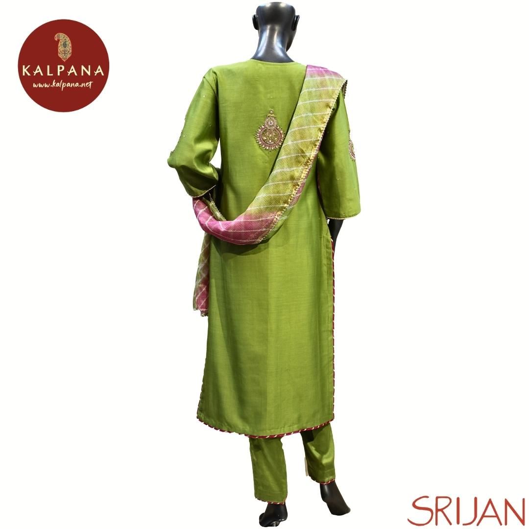 Gotta Patti A Line Pure Chanderi Salwar Kameez