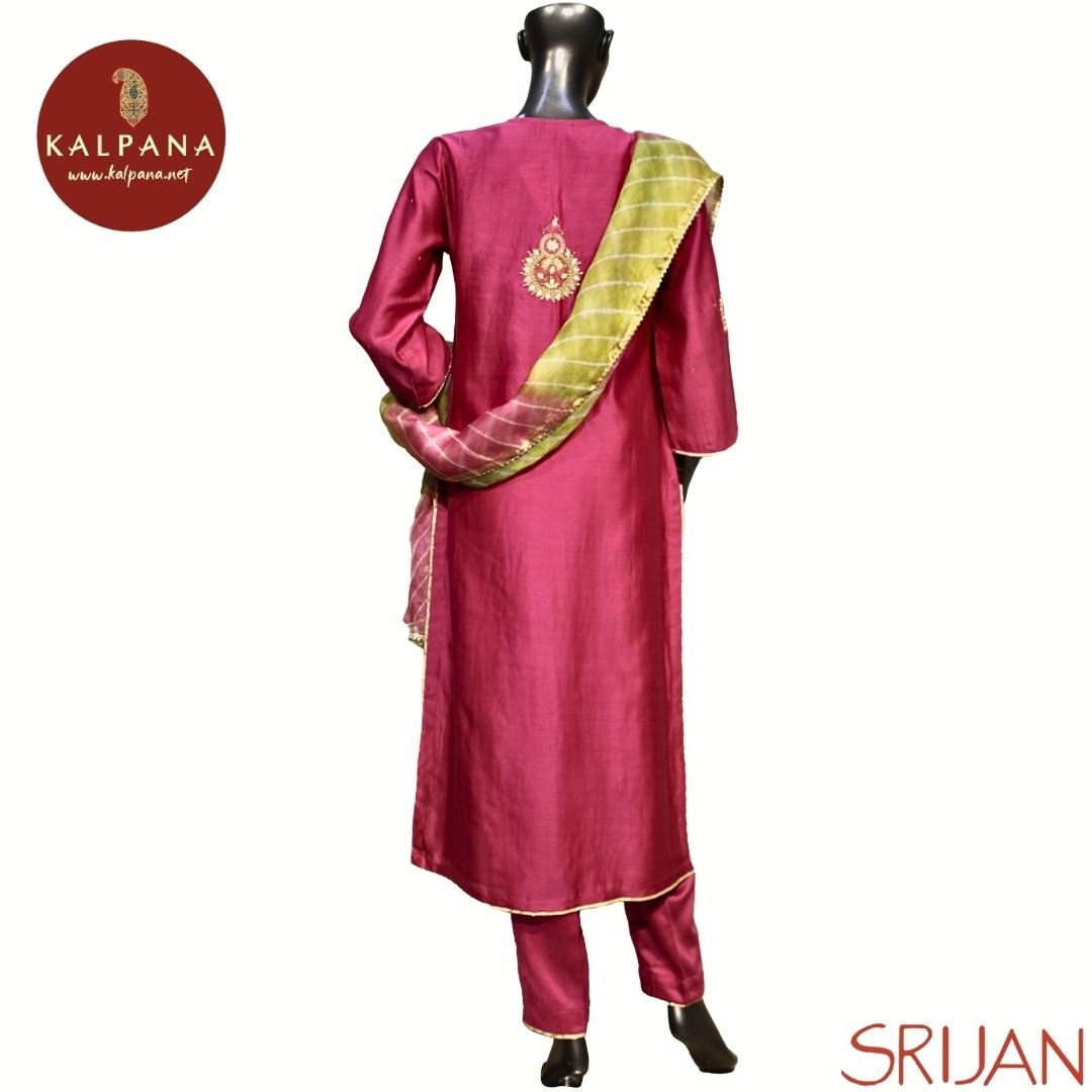 Gotta Patti A Line Pure Chanderi Salwar Kameez