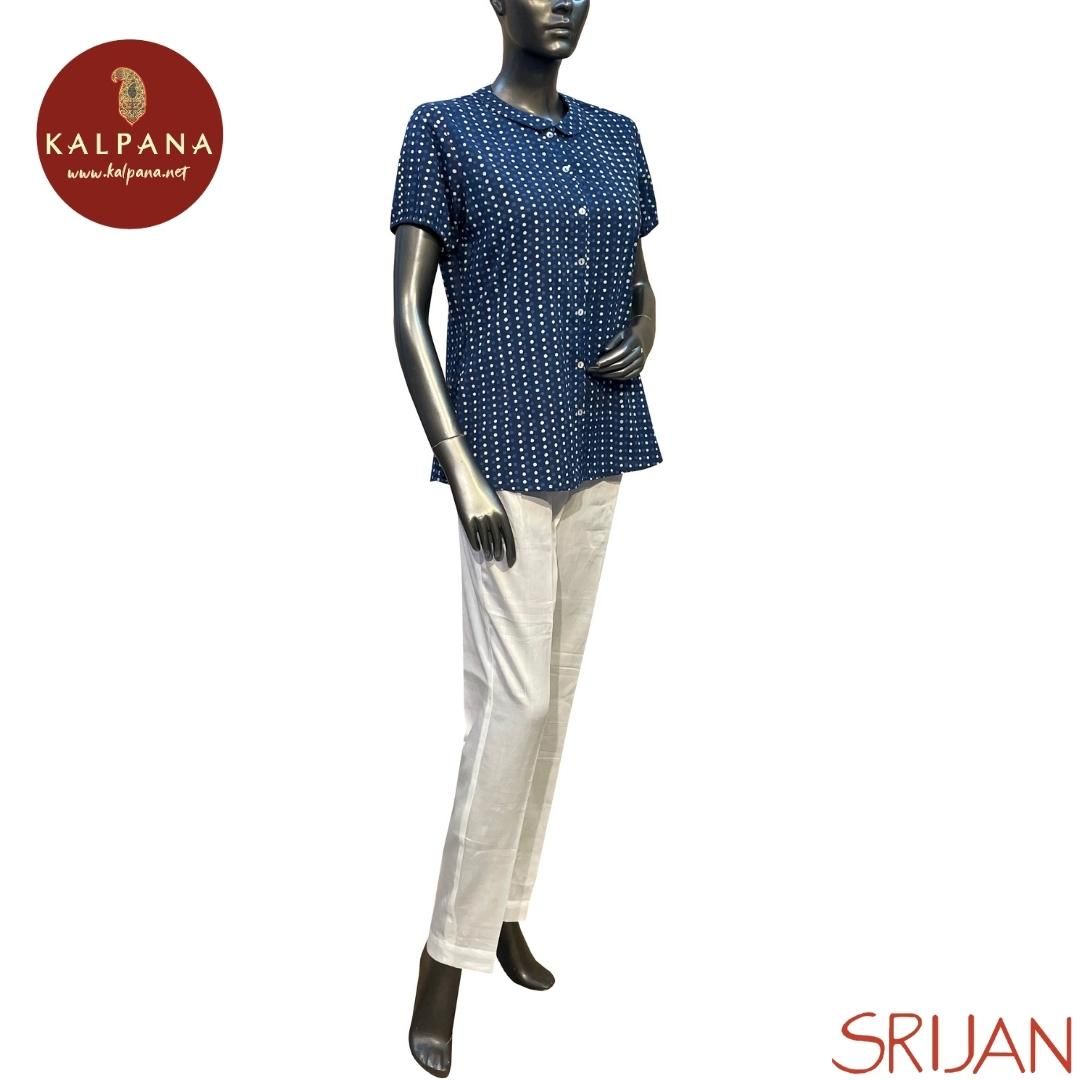 Indigo A Line Pure Cotton Top